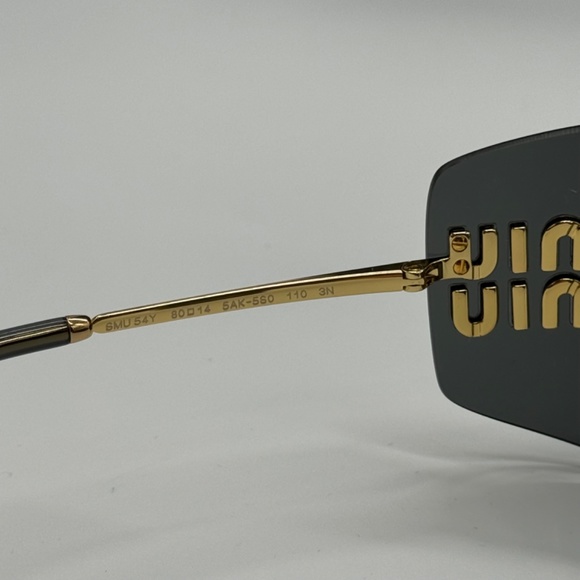 NEW MIU MIU SMU 54Y 5AK5S0 WOMEN SUNGLASSES MU54YS 5AK5S0 GOLD GREY MU 54YS - Picture 12 of 13